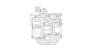 Apartment floor plan, 2 bedrooms in Salinas Towers No. 4