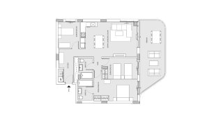 Apartment floor plan, 3 bedrooms in Salinas Towers No. 6
